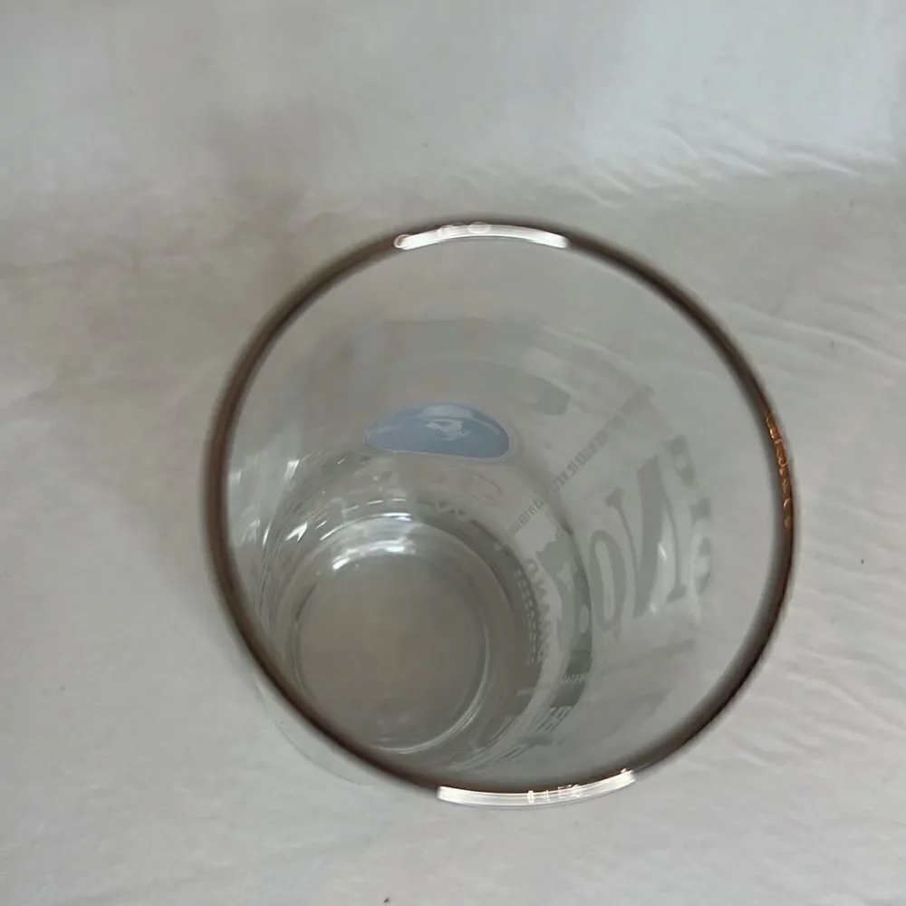 Jack Daniel’s Glass 10 Oz 6 1/4 Tall 2 1/4 In Round Silver Rim Tennessee Whiskey
